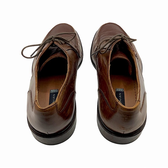 Bostonian Luxe Italian Leather Brown Oxford Shoe, Size 12 - Picture 4 of 6